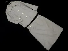 COMME CA ISM コムサイズム ストライプ ジャケット スカート セットアップ size上M下L/白ｘ紺 ■◇ レディース