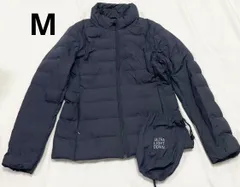 Mサイズ　UNIQLO ユニクロ　ウルトラライトダウンジャケット　収納袋付き　紺　ネイビー　レディース　インナーダウン