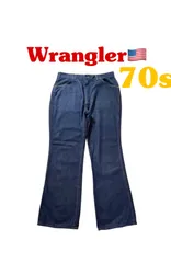 70s Wrangler フレアジーンズ　濃紺　バッドダイデニム　ライトオンス