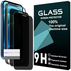 対応 iPhone 12 mini ガラスフイルム 覗き見防止 【 2枚セット-プライバシー保護】ガイド枠付き 国産AGC素材 アイフォン 12ミニ 強化ガラス 覗き見フィルム 液晶保護 プライバシーフィルム 5.4インチ対応 S-IP12MINI-FK2