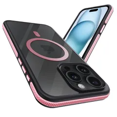 coiwantung iPhone 15 Pro Max MagSafe ケース 耐衝撃 滑り止め アイフォン 15ProMax スマホケース 【新しい衝突防止ストリップ設計】［フォーインワン構造設計］米軍MIL規格 カバー 軽量 ワイヤレス充電対応 半透明 