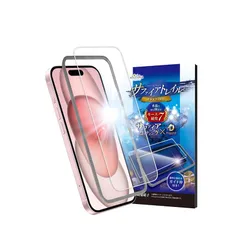 シズカウィル iPhone 15 用 ガラスフィルム 強化ガラス 気泡レス 保護フィルム フィルム モース硬度7 サファイアトレイル 液晶保護フィルム 1枚入り