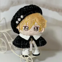 10～12cm ぬい服 ツイード 黒 ドロワーズ付 いつぬい 4点セット 4色　MH-06DO-黒