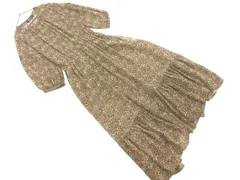 nano universe ナノユニバース ペイズリー柄 ロング Aライン ワンピース sizeF/カーキ ■◇ レディース