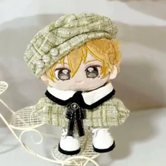 10～12cm ぬい服 ツイード 緑 ドロワーズ付 いつぬい 4点セット 4色　MH-06DO-緑