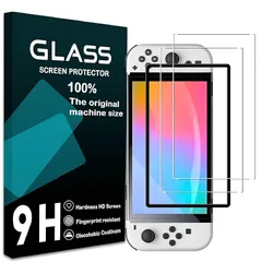 ガラスフィルム 対応 switch 2 保護フィルム ガイド枠付き 【2枚セット- 国産旭硝子素材】Switch 2 【7.9インチ】強化ガラス Switch2 用の 液晶保護フィルム 硬度9H 飛散防止 指紋防止 耐衝撃 高感度 高透過率 ラウンドエッジ加工