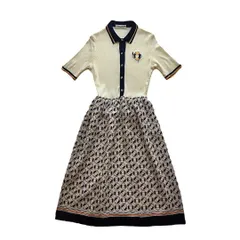 old　デザインワンピース　レトロ　ヴィンテージ　総柄　切替　刺繍　個性的　希少