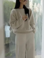 ハウツー ラブ ミ ムンスア ル ヤク メリノ ウール ニット snow gray