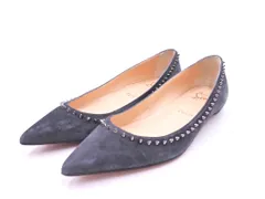 Christian Louboutin クリスチャンルブタン スウェード スタッズ フラット パンプス size35.5(22.5cm)/ダークグレー ◇■◎レディース
