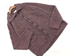 UNITED ARROWS BLUE LABEL ユナイテッドアローズブルーレーベル アルパカ混 ケーブル編み カーディガン sizeM/紫 ◇■ レディース