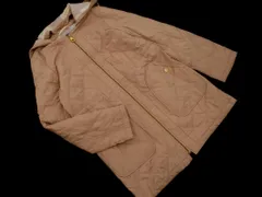 BLUE LABEL CRESTBRIDGE ブルーレーベル クレストブリッジ フード 付き ノーカラー キルティング ジャケット size36/ベージュ ◇■◎レディース