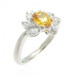 イエローサファイア リング A6135 3.75ct プラチナPt 指輪 花 - メルカリ