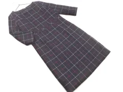 Talbots タルボット ウール混 チェック Iライン ワンピース size2/紺 ◇■ レディース