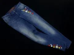 Desigual デシグアル 刺繍 花柄 デニムパンツ size32/青 ■■ レディース