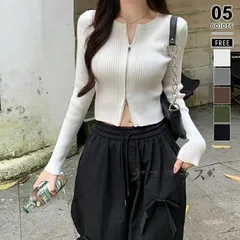 ダブルジップ ニット 長袖 トップス ショート カーディガン レディース ニットトップス ジップ ジップアップ ショート丈 リブ リブニット 羽織 ショートトップス クロップド ニットカーディガン ニットセーター 秋冬 春 秋 冬