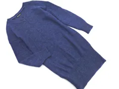 nano universe ナノユニバース ウール混 Vネック ニット ワンピース sizeM/紺 ◇■ レディース