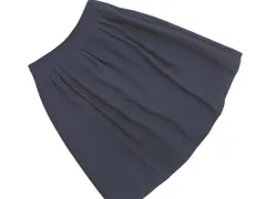 MACKINTOSH PHILOSOPHY マッキントッシュフィロソフィー ウール100% タック Aライン 台形 スカート size38/濃紺 ◇■ レディース