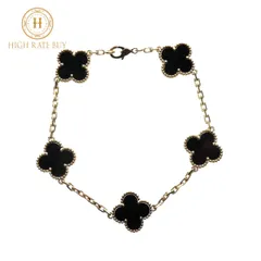 【未使用品】Van Cleef & Arpels ヴァンクリーフ＆アーペル ヴィンテージ アルハンブラ ブレスレット 5連 VCARA41300 K18 750 ゴールド オニキス ブラック ジュエリー アクセサリー