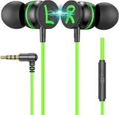 【HY】【美品】ゲーミングイヤホン 有線 3.5mm マイク付き カナル型 高遮音性 重低音 HIFI音質 リモコン付 ゲーム/PC/スマホ/PS4/PS5/iPad/Android対応[定形外郵便、送料無料]HY003