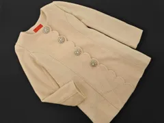 CECIL McBEE セシルマクビー ウール混 ビジュー ノーカラー コート sizeM/ベージュ ◇■ レディース