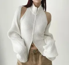 セット) ヒップカラー エイブリー ノーブランド バイナリーワン ツーウェイ ニット ノースリーブ ボレロ 服