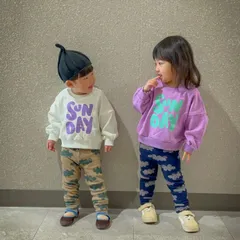 【新品】90サイズ キッズトレーナー  3色展開 チャコール ホワイト ピンク キッズ ベビー 兄弟おそろい 家族おそろい  SUNDAYロゴ 海外子供服 韓国ファッション