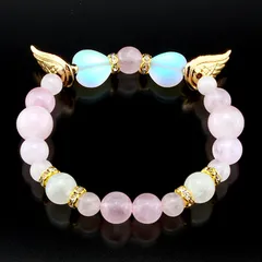 天使の羽とハートのブレス ジュエリー品質保証書付き