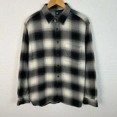 UNIQLO ユニクロ ネルシャツ オンブレチェック モノトーン Lサイズ メンズ 古着 アメカジ グランジ ストリート