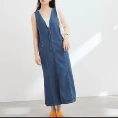 ADAM ET ROPE' 2WAYデニムジャンパースカート ブルー