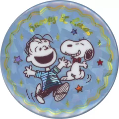 【中古】バッジ・ビンズ スヌーピー＆ライナス 「PEANUTS(SNOOPY) 75years シークレットホログラム缶バッジ」