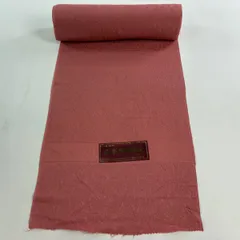 反物 秀品 色無地 地紋 ピンクベージュ 正絹 【中古】