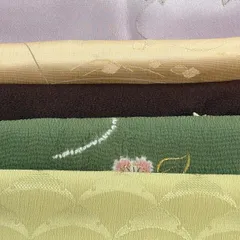 帯揚げ 優品 帯揚げ5枚セット 抹茶色 正絹 和装小物  【中古】