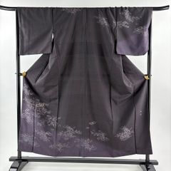 黒留袖 身丈161cm 裄丈66cm M 袷 落款 建物 枝梅 黒 正絹 秀品 【中古