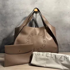 ✨STELLA McCARTNEY ステラロゴ トートバッグ エコレザー ポーチ付き TOTE LOGO パンチングロゴ 保存袋付き ベージュ きれいめ レディース✨　ビジネスバッグ