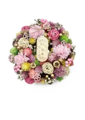 2025年 mamawreath E お正月飾りお正月リース フラワーリース しめ縄 正月飾り 玄関飾り 新年 玄関ドア フラワーリース ギフト リース 玄関用 プレゼント 永遠の意味 Mサイズ:24cm(直径)×7cm(厚み) (和リース 梅 (WR-5…