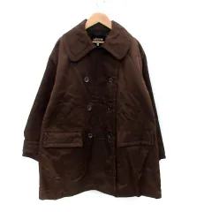 ロートレアモン LAUTREAMONT ステンカラージャケット ミドル丈 ダブルボタン ナイロン 2 茶色 ブラウン /HO1