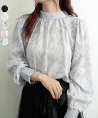 シアーブラウス バルーンスリーブ