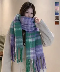 ボリュームマフラー大判 ふわふわマフラー　大判ストール もこもこ防寒