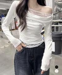 レース 長袖Tシャツ レディース 薄手