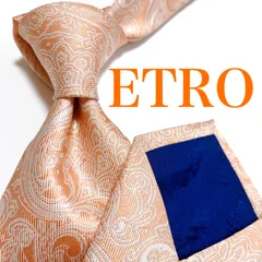 美品 エトロ ネクタイ ハイブランド ペイズリー柄 光沢ジャガード織り 希少