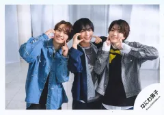 【中古】生写真(STARTO) なにわ男子/西畑大吾・大西流星・藤原丈一郎/横型・上半身/シングル「コイスルヒカリ」MV＆ジャケ写オフショット/公式生写真