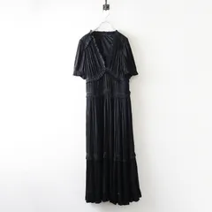 美品 大きいサイズ ポロ ラルフローレン POLO RALPHLAUREN サテンプリーツティアードロングワンピース 4 ブラック ┃【2400014684339】のサムネイル