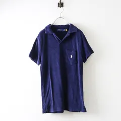 JPタグ ポロ ラルフローレン POLO RALPHLAUREN ポニー刺繍 パイル素材 半袖スキッパーポロシャツ XS ネイビー┃【2400014684032】