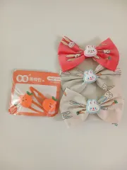 うさぎ リー リボン ヘアクリップ + にんじん パッチン留め セット 未使用