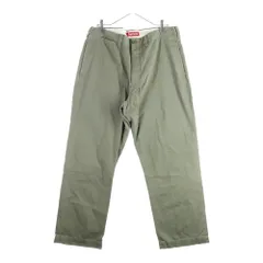 SUPREME (シュプリーム) 23AW Chino Pant ピンナップガール刺繍 チノ ワークパンツ カーキグリーン