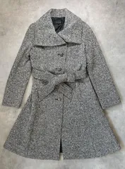 【美品】Le souk ルソーク コート M 毛70% アンゴラ10% Aライン ベルト付き グレー