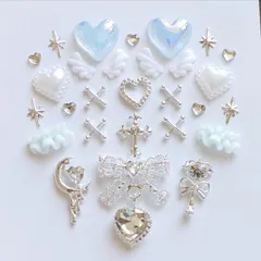 No.373　量産型　天使　水色　シルバー　ホワイト　ネイルパーツ　セット