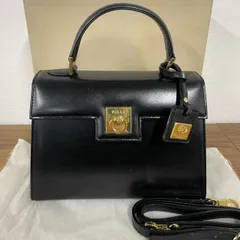【PELLE BORSA】ペレボルサ　2WAY　ショルダーバッグ　ハンドバッグ　ブラック　レザー　美品