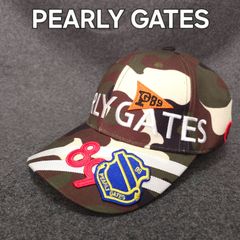 【PEARLY GATES】パーリーゲイツ 帽子 ゴルフキャップ 迷彩 カモフラージュ ワッペン ロゴマークデザイン メンズゴルフウェア