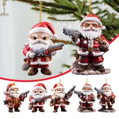 【新商品】【クリスマス特集】5個セットクリスマス サンタの飾り 面白いフラットサンタカーチャーム ハッピー クリスマス サンタ クロースの飾り リスマスセンターピースセット 面白いツリーの装飾 サンタ クロースのツリーの飾り クリスマスセンターピース
